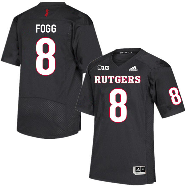 Men #8 Tyshon Fogg Rutgers Scarlet Knights College Football Jerseys Sale-Black - Click Image to Close